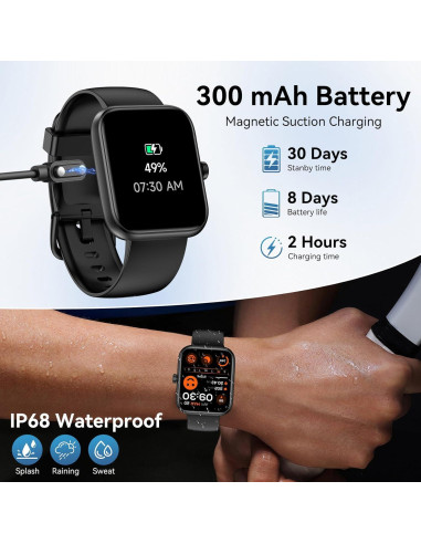 Reloj Inteligente Mikego IDW25 con Alexa, Pantalla 4.65 cm, IP68