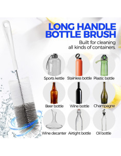 Juego de Limpiadores de Botellas Holikme 10 Piezas 38.1 cm 2