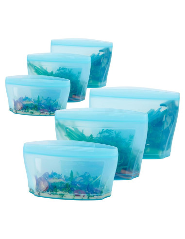 Set de 6 Bolsas de Almacenamiento de Silicona ZIP STANDING