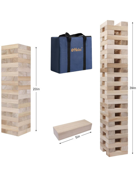 Juego de Bloques de Madera Offelec 60 Piezas Apilable 97.5 cm Juego de Bloques de Madera Offelec 60 Piezas Apilable 97.5 cm