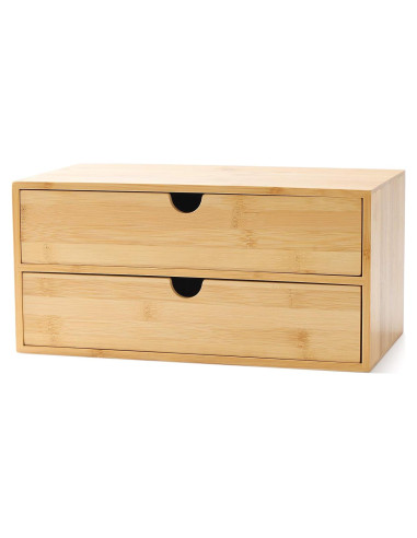Organizador de Cajones de Bambú Wisuce 2 Cajones 33x19x16 cm
