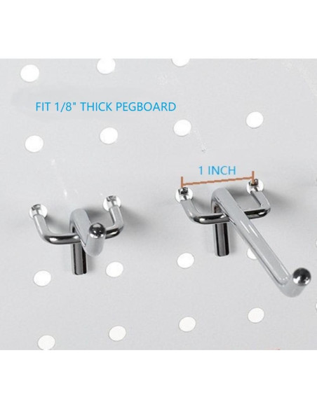 Ganchos para Tablero de Clavos Cutadash 4" 25 Pcs Metal Plata Ganchos para Tablero de Clavos Cutadash 4" 25 Pcs Metal Plata