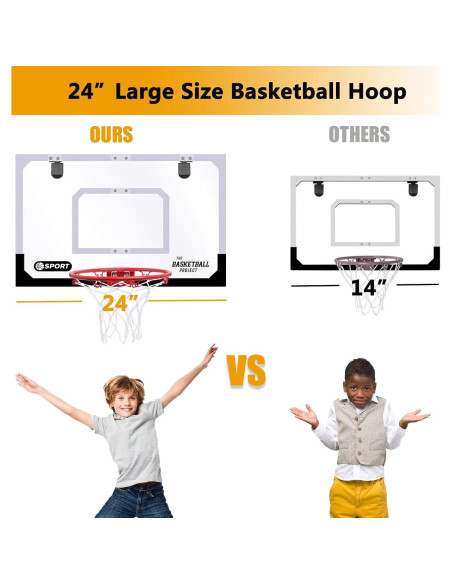 Aro de Baloncesto NZQXJXZ 24"x16" para Interior con 3 Pelotas Aro de Baloncesto NZQXJXZ 24"x16" para Interior con 3 Pelotas