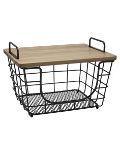 Canasta Rectangular Apilable Gourmet Basics Mikasa Acacia