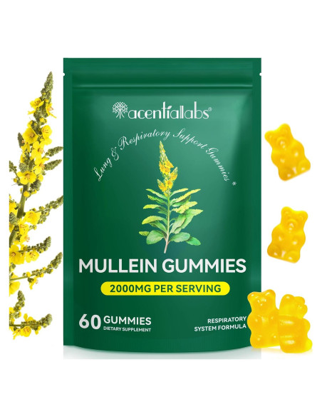 Gomitas de Mullein 2000mg - Soporte Respiratorio 60 Unidades