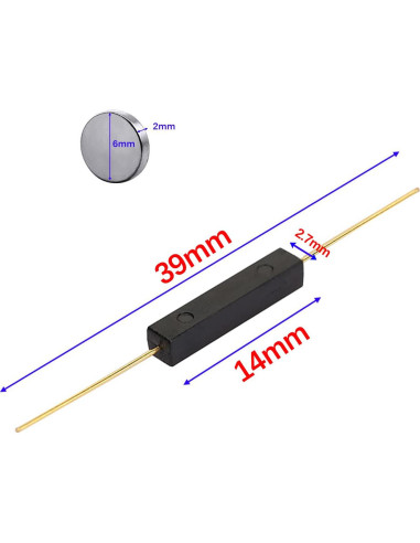 Reed Switch 14mm Pungo Info N/O 10 Piezas Plástico con Imán