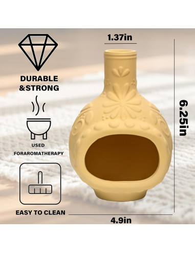 Soporte de Palo Santo MOUGIGI - Chimenea de Cerámica 9x16 cm