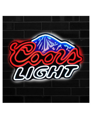 Cartel de neón LED Coors Light 30x48 cm para decoración