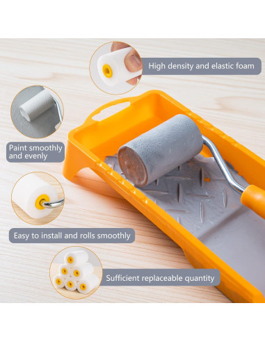 Kit de Rodillos de Pintura Mister Rui 2 Pulgadas 9 Piezas