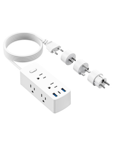Adaptador de Viaje Universal Olcorife 6 Salidas 3 USB 1.52m