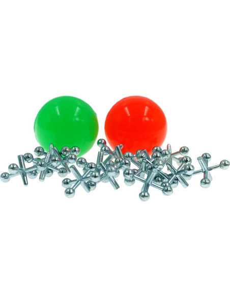 Juego de Jacks de Metal JA-RU con 16 Jacks y 2 Pelotas Juego de Jacks de Metal JA-RU con 16 Jacks y 2 Pelotas
