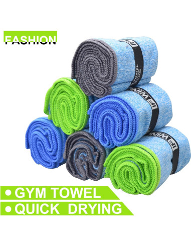 Paquete de 6 Toallas de Gimnasio Microfibra IFWIND 79x39cm