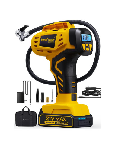 Compresor de Aire Portátil KeenPower 21V 160PSI Inflador Neumáticos
