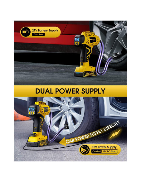 Compresor de Aire Portátil KeenPower 21V 160PSI Inflador Neumáticos Compresor de Aire Portátil KeenPower 21V 160PSI Inflador Neumáticos