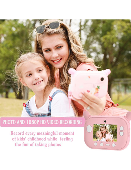 Cámara Instantánea Rosa para Niños Sangrui YT008 con 12 Rollos Cámara Instantánea Rosa para Niños Sangrui YT008 con 12 Rollos