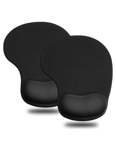 Alfombrilla de Ratón JIKIOU 2 Pack Ergonómica con Gel Negra
