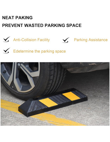 Bordillo de Goma OrangeStar 53.34 cm para Estacionamiento - Paquete de 4