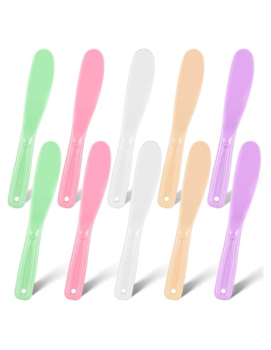 10 Espátulas Plásticas Cosméticas Yuxung Coloridas para Facial