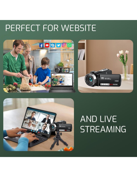 Cámara de Video 4K Ultra HD THPACIP V92 80MP 18X Zoom Cámara de Video 4K Ultra HD THPACIP V92 80MP 18X Zoom