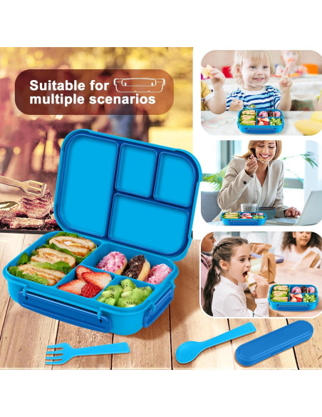 Caja de Almuerzo Bento Amathley 1200ml 4 Compartimentos Azul Caja de Almuerzo Bento Amathley 1200ml 4 Compartimentos Azul
