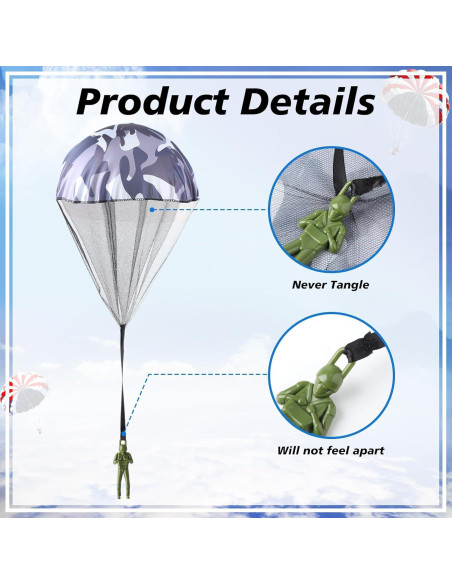 Yunsailing 25 Juguetes Paracaídas para Niños - Colores Camuflaje Yunsailing 25 Juguetes Paracaídas para Niños - Colores Camuflaje