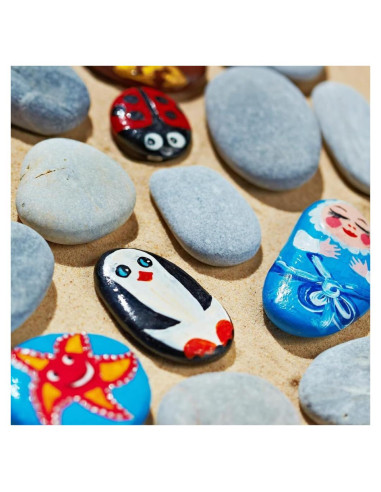 20 Rocas de Río para Pintar PGN - 5-10 cm - Creatividad Infantil