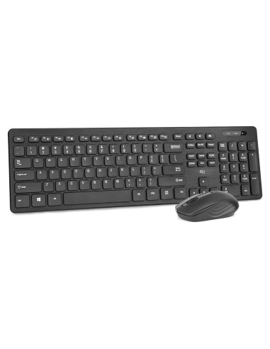 Combo Teclado y Ratón Inalámbricos Rii Estándar Negro