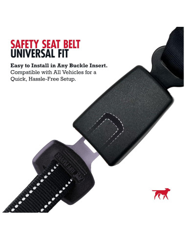 Cinturón de Seguridad para Perros Tuff Pupper Ajustable Negro