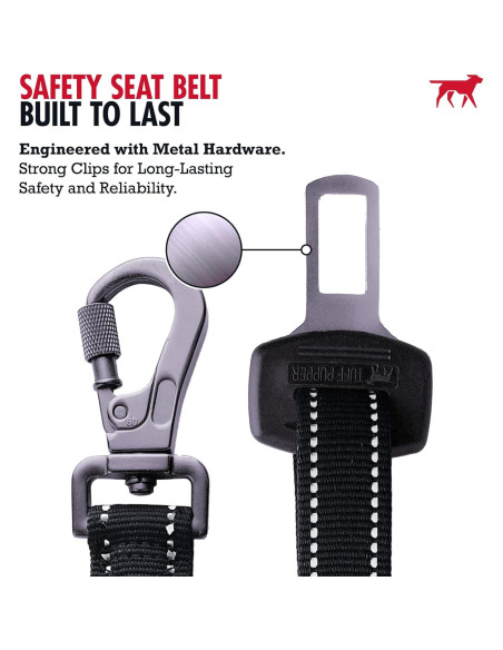 Cinturón de Seguridad para Perros Tuff Pupper Ajustable Negro Cinturón de Seguridad para Perros Tuff Pupper Ajustable Negro