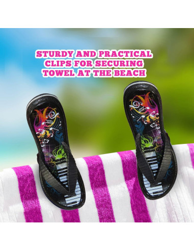 Clips para Toallas de Playa Performore - Paquete de 2, Negro