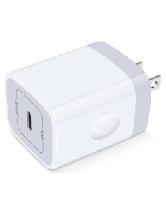 Cargador Rápido USB-C 20W Samsung y iPhone - Blanco