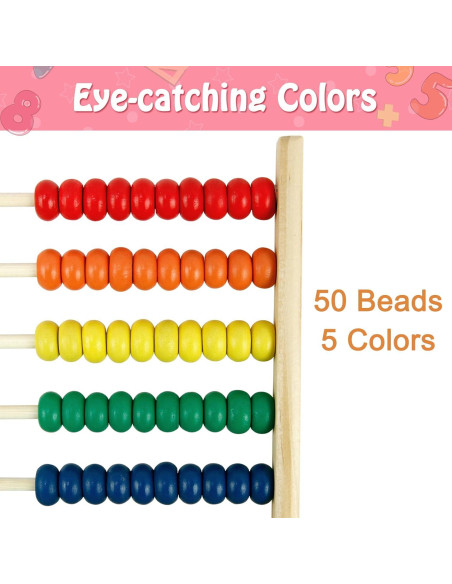 Ábaco de Madera Sealive para Niños - Juguete Educativo 50 Bolas Ábaco de Madera Sealive para Niños - Juguete Educativo 50 Bolas