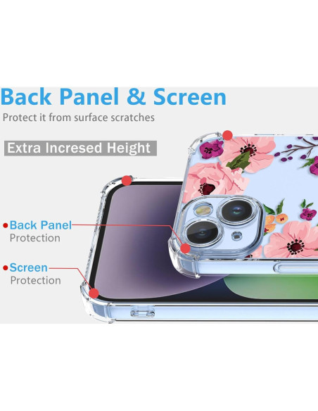 Funda Floral Transparente Google Pixel 6A - TPU Antigolpes Funda Floral Transparente Google Pixel 6A - TPU Antigolpes