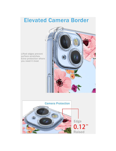 Funda Floral Transparente Google Pixel 6A - TPU Antigolpes Funda Floral Transparente Google Pixel 6A - TPU Antigolpes