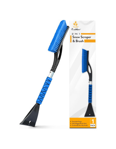 Raspador y Cepillo de Nieve EcoNour 27" Azul - 2 en 1