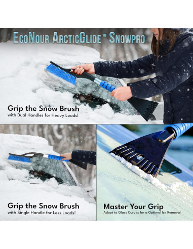 Raspador y Cepillo de Nieve EcoNour 27" Azul - 2 en 1