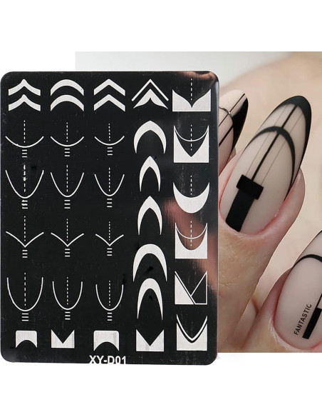 Juego de Placas de Estampado de Uñas LOOVI 3 Piezas Acero Inoxidable Juego de Placas de Estampado de Uñas LOOVI 3 Piezas Acero Inoxidable