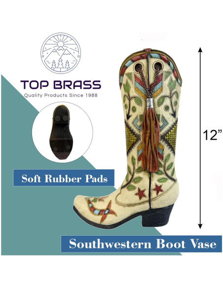 Jarrón Decorativo Bota Vaquera 30 cm Top Brass Resina Jarrón Decorativo Bota Vaquera 30 cm Top Brass Resina