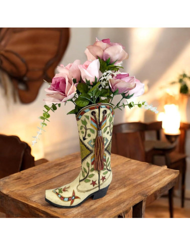 Jarrón Decorativo Bota Vaquera 30 cm Top Brass Resina