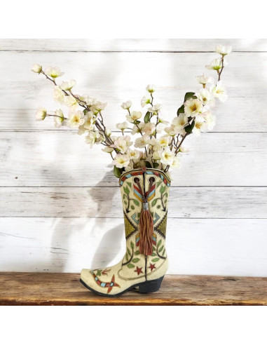 Jarrón Decorativo Bota Vaquera 30 cm Top Brass Resina