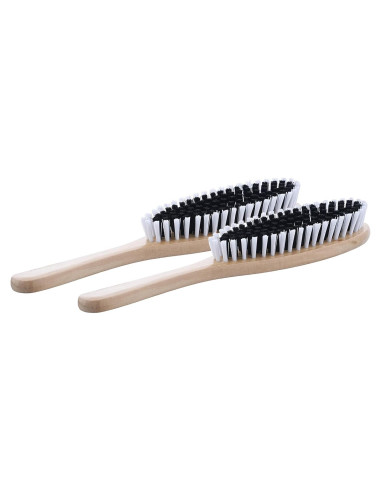 Cepillo de Ropa Superio 2 Piezas Mango de Madera Cerdas Resistentes