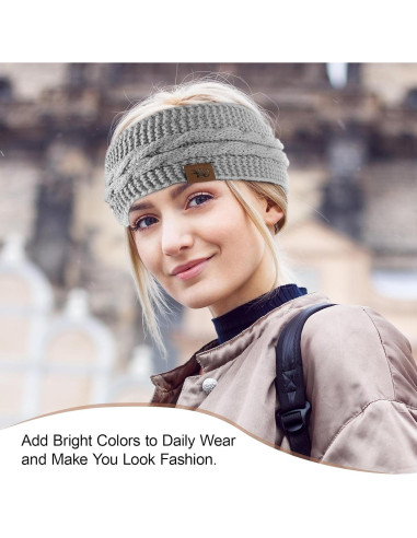 Diadema de Invierno Ymomode Forrada Polar para Mujeres - Negro