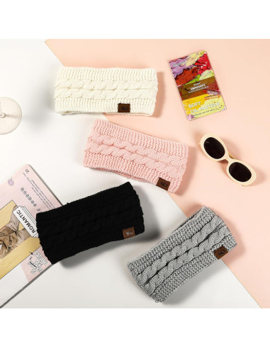 Diadema de Invierno Ymomode Forrada Polar para Mujeres - Negro