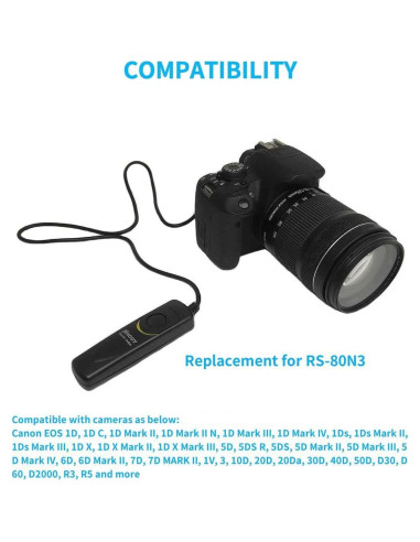 Cable de liberación de obturador remoto Shoot RS-C1 para Canon