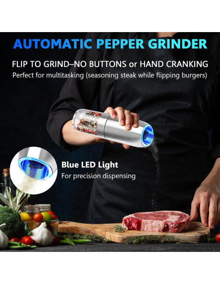 Conjunto de Molinillos de Sal y Pimienta Eléctricos BoAn Conjunto de Molinillos de Sal y Pimienta Eléctricos BoAn