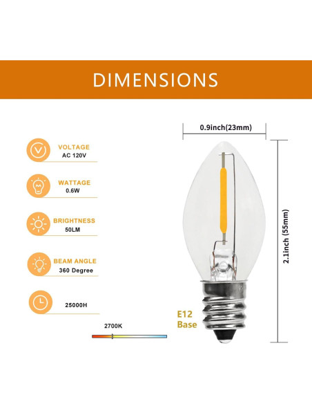 Cordón Accesorio Blanco Tiadio con 4 Bombillas LED C7 E12 Cordón Accesorio Blanco Tiadio con 4 Bombillas LED C7 E12