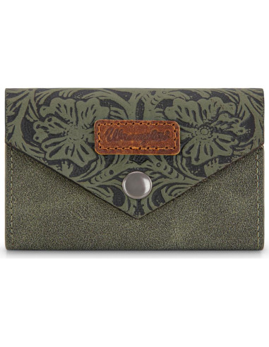 Cartera Mini Tarjetero Wrangler Cuero Verde para Hombres y Mujeres