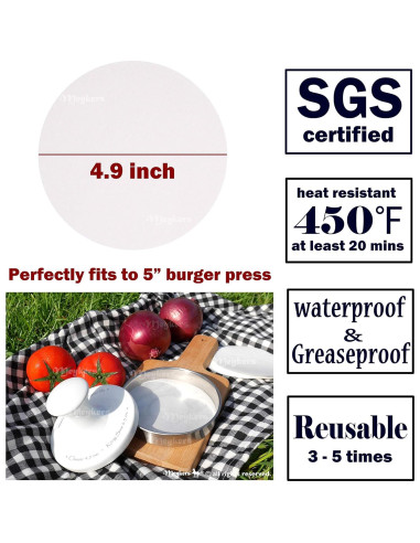 Hojas de papel para hamburguesas Meykers 500 piezas 12.7 cm