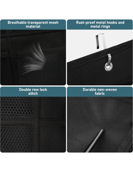 Organizador de Zapatos Colgante HARBULE 24 Bolsillos Negro Organizador de Zapatos Colgante HARBULE 24 Bolsillos Negro