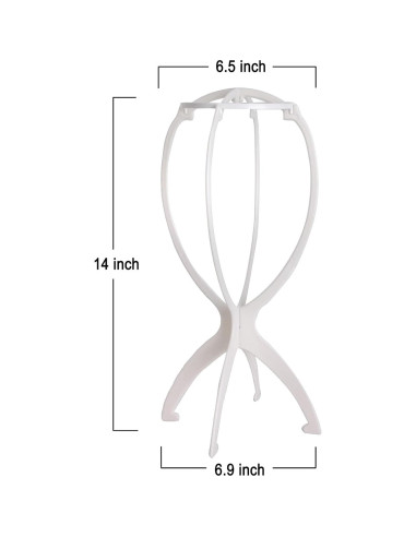 Soporte para Pelucas Plegable MapofBeauty 2 Piezas Blanco